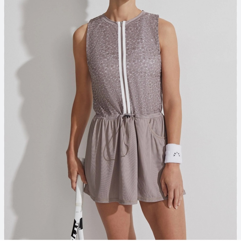 VARLEY Lagoda Tennis Dress Tan Size Medium - Picture 2 of 10